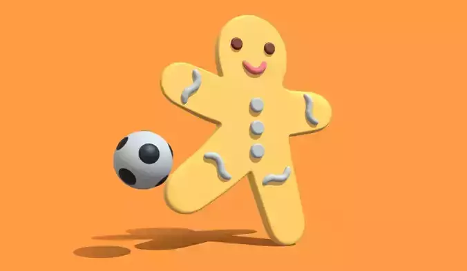 Gingerbread football player 3D model