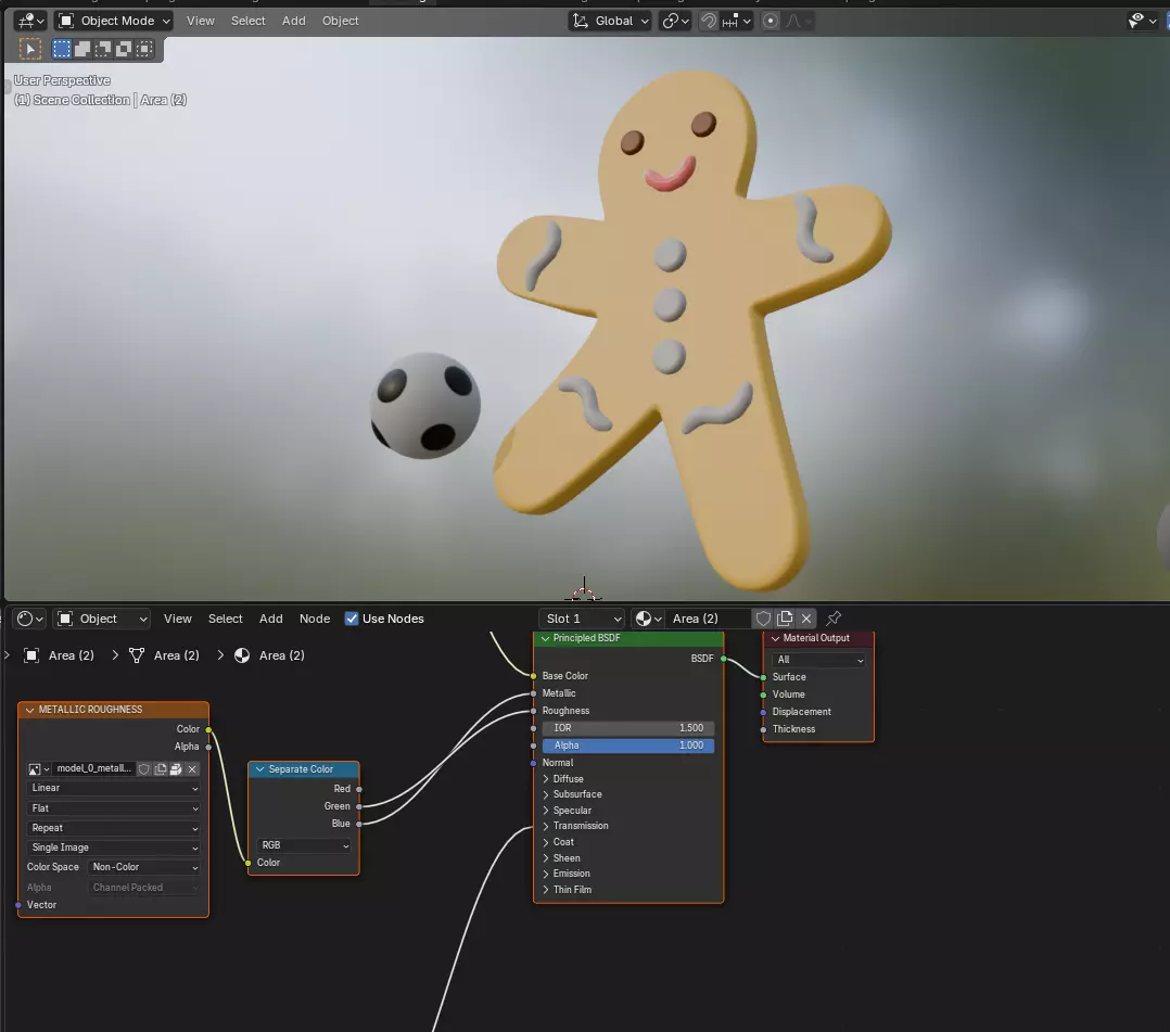 Gingerbread football player 3D model_15