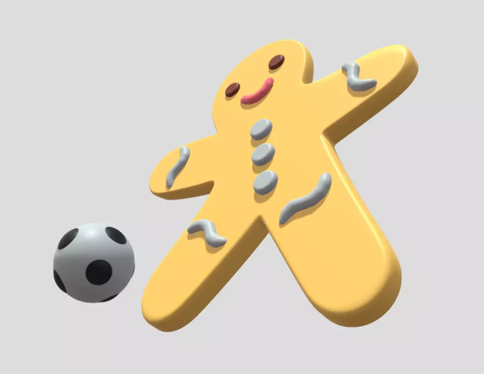 Gingerbread football player 3D model_19
