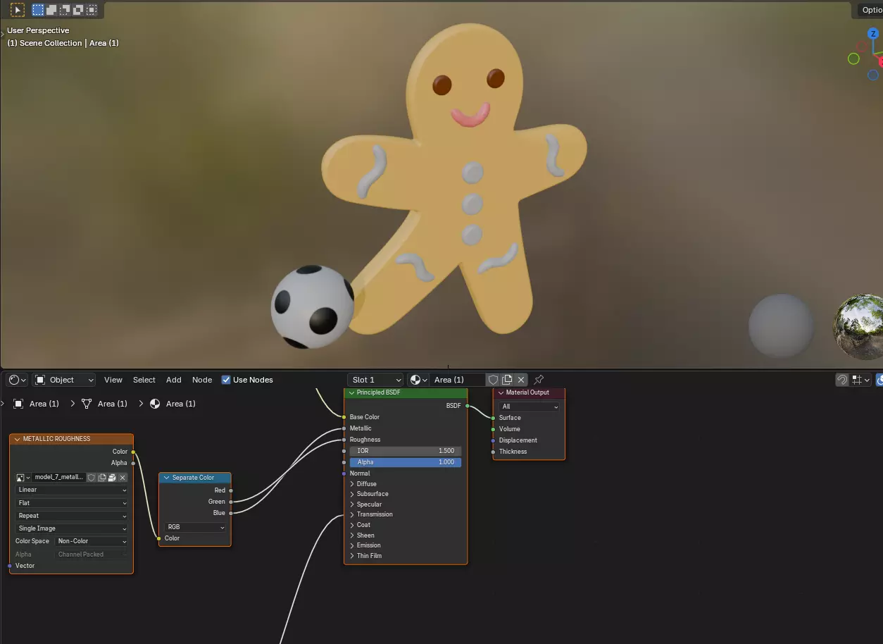 Gingerbread football player 3D model_14