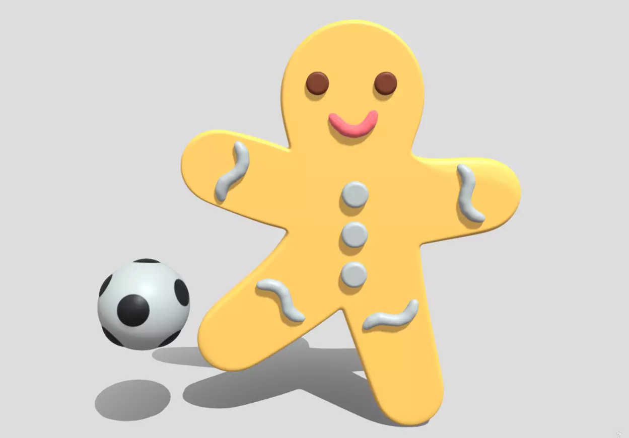 Gingerbread football player 3D model_25