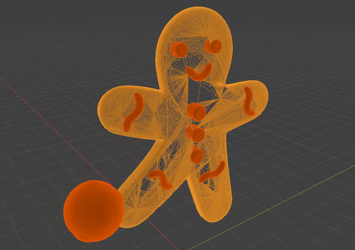 Gingerbread football player 3D model_11