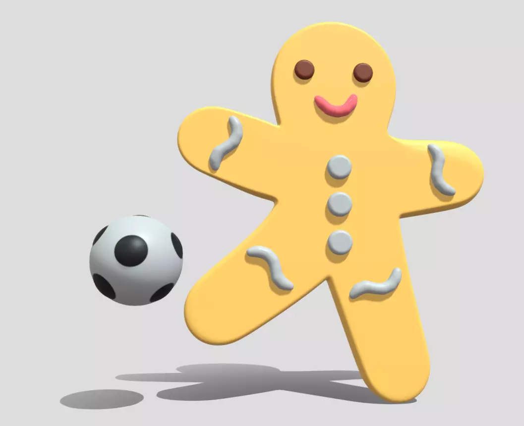 Gingerbread football player 3D model_17