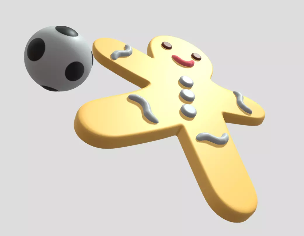 Gingerbread football player 3D model_22
