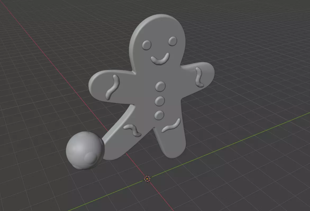 Gingerbread football player 3D model_9