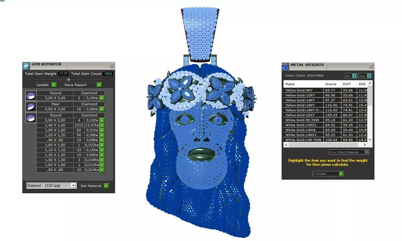Christ Head Pendant 3D print model_4