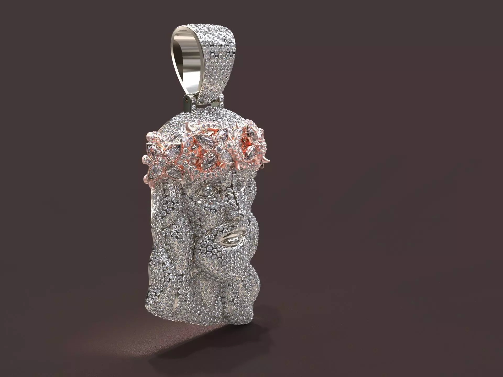 Christ Head Pendant 3D print model_1