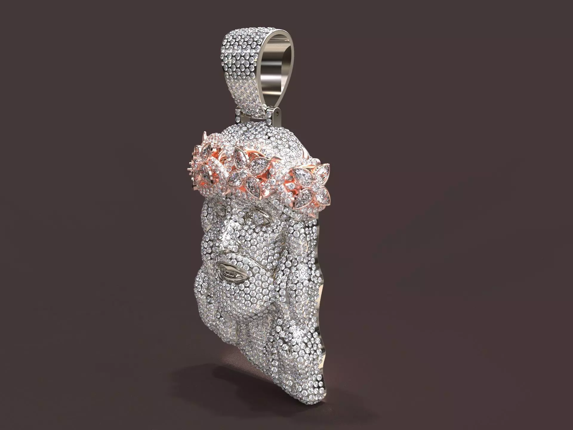 Christ Head Pendant 3D print model_2