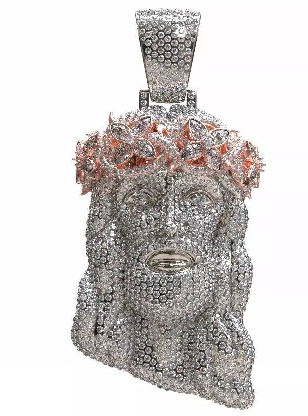 Christ Head Pendant 3D print model_3