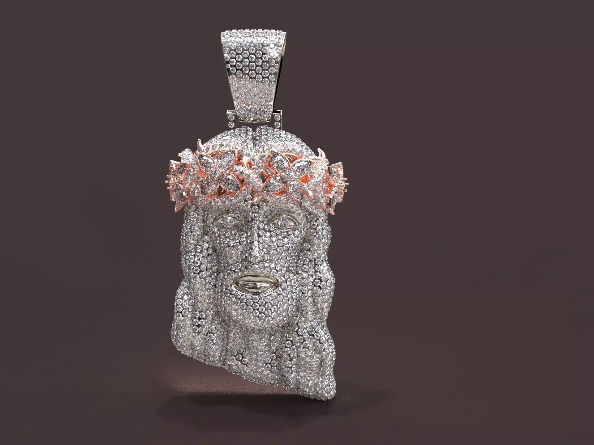 Christ Head Pendant 3D print model_0