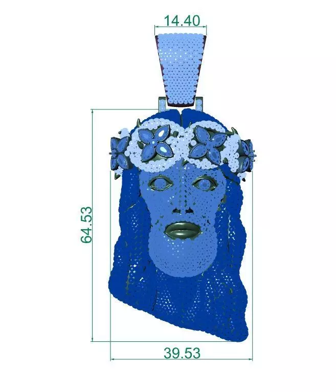 Christ Head Pendant 3D print model_5