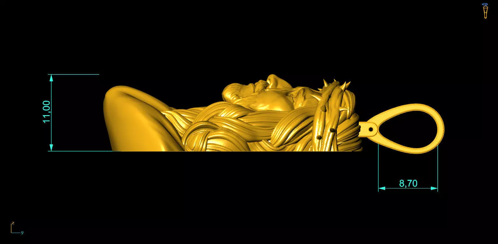 Jesus Christ head pendant 3D print model_3