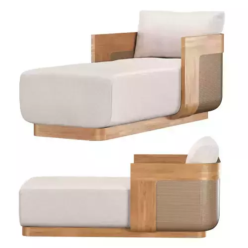 Sedona Cane Teak Chaise 3D model