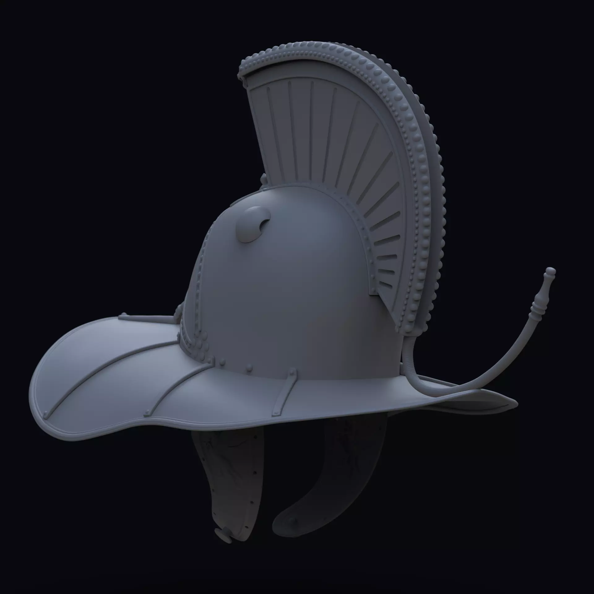Hoplomachus gladiator helmet 3D print model_5