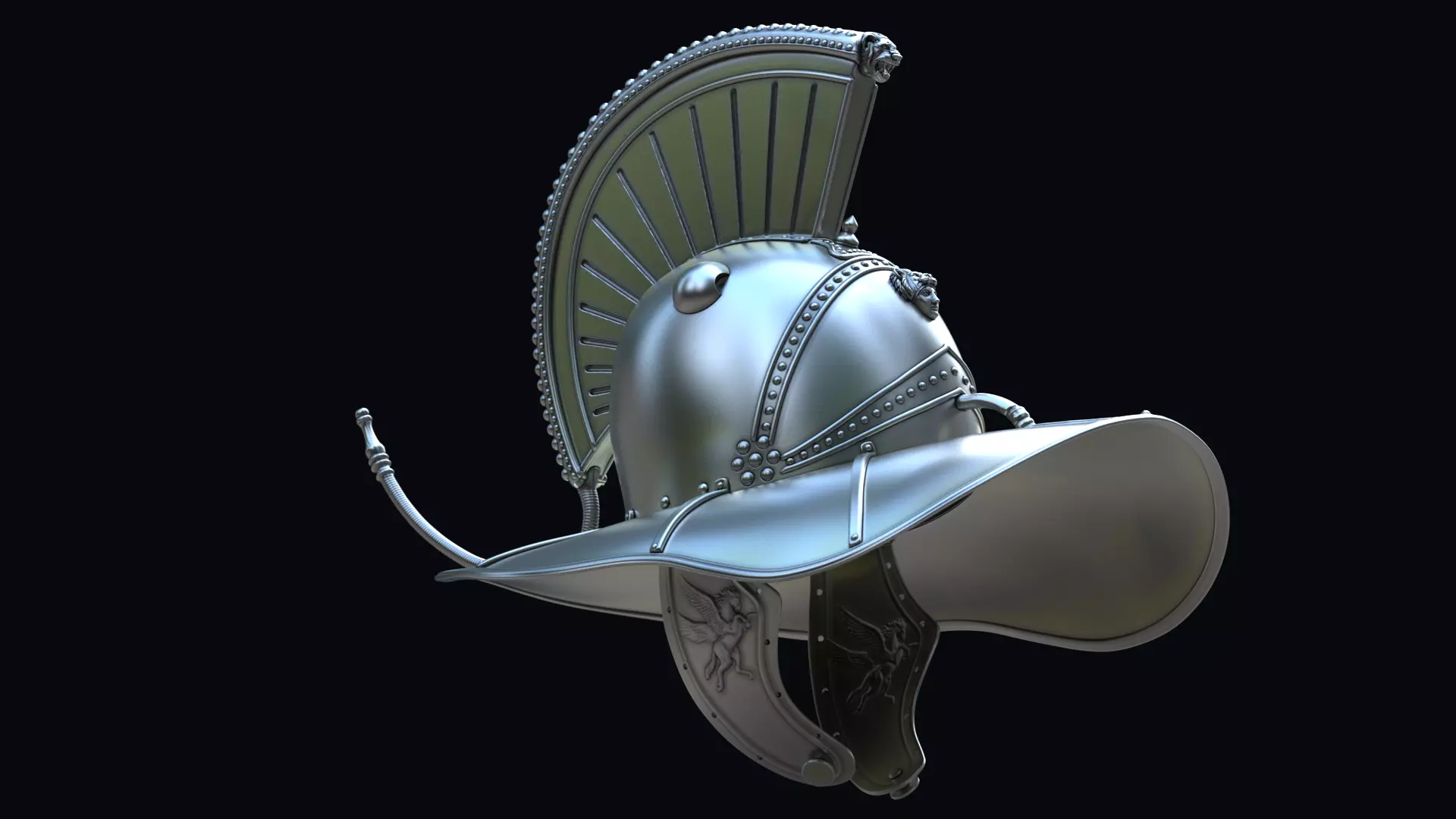 Hoplomachus gladiator helmet 3D print model_2