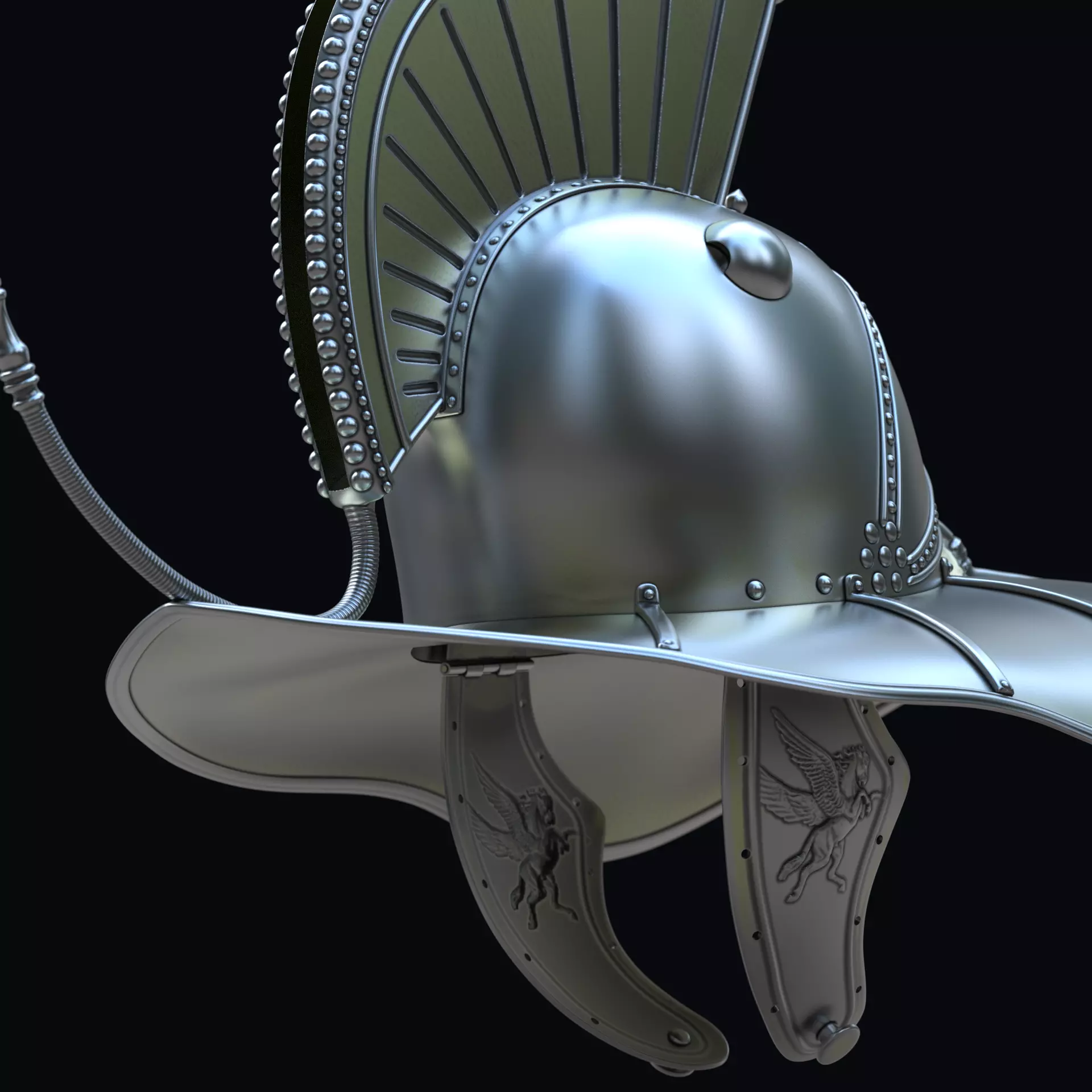 Hoplomachus gladiator helmet 3D print model_4