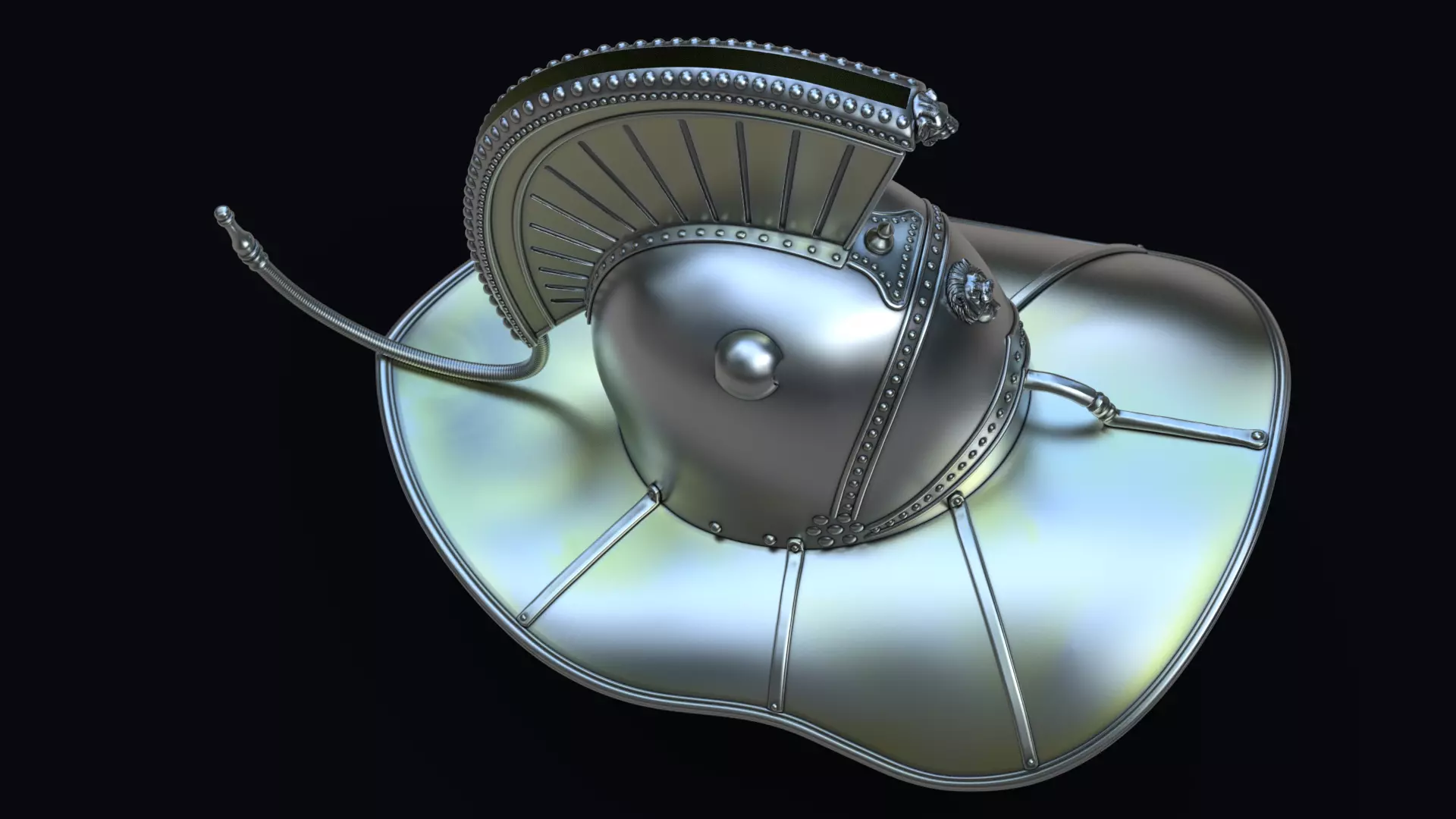 Hoplomachus gladiator helmet 3D print model_1