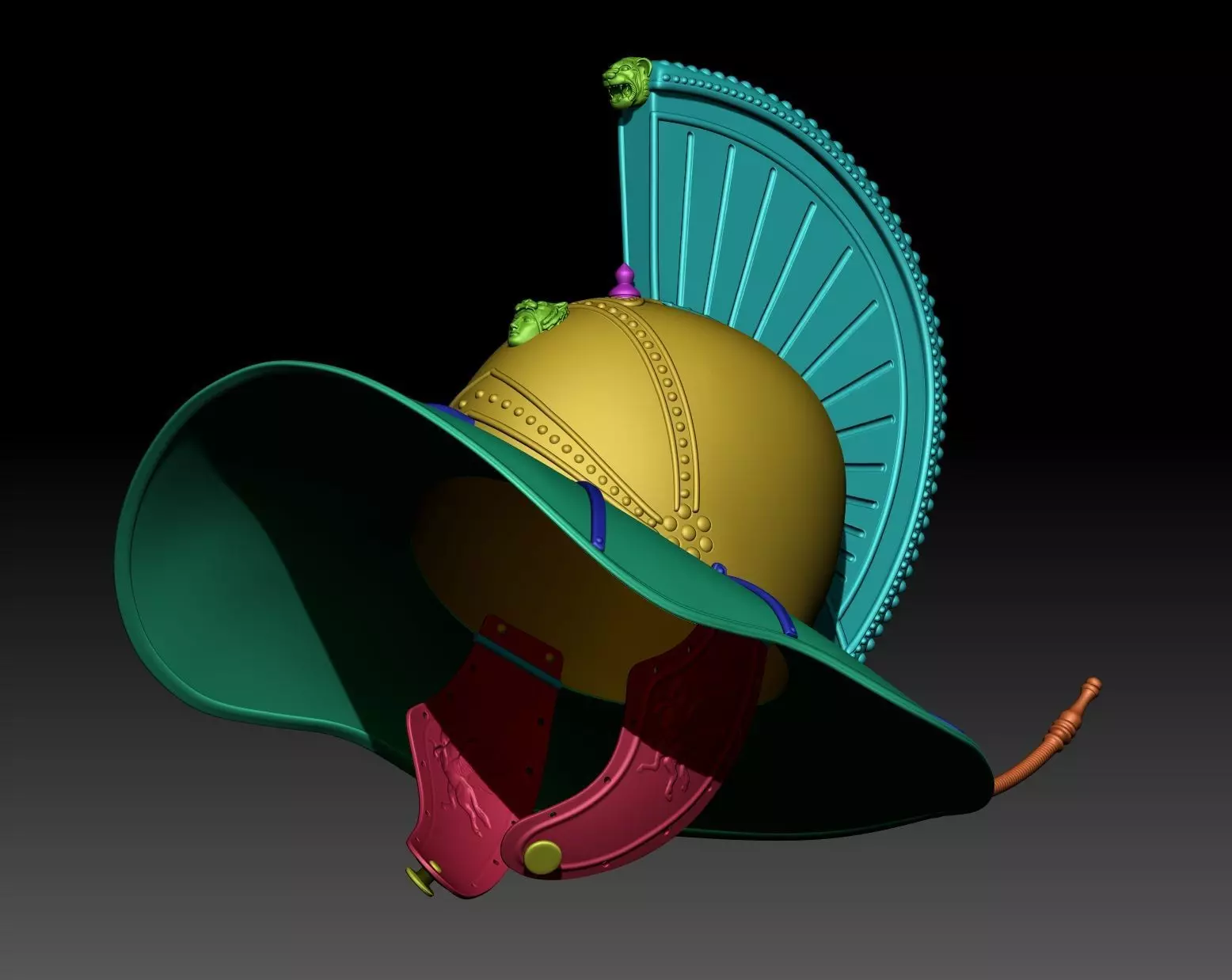 Hoplomachus gladiator helmet 3D print model_11