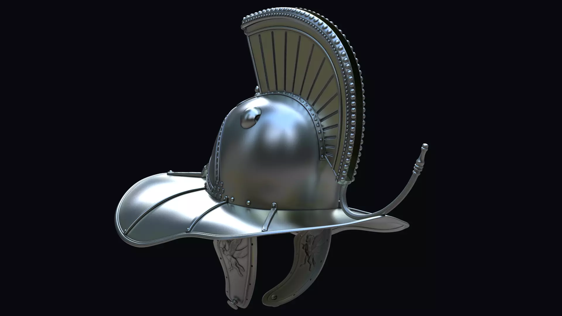Hoplomachus gladiator helmet 3D print model_3