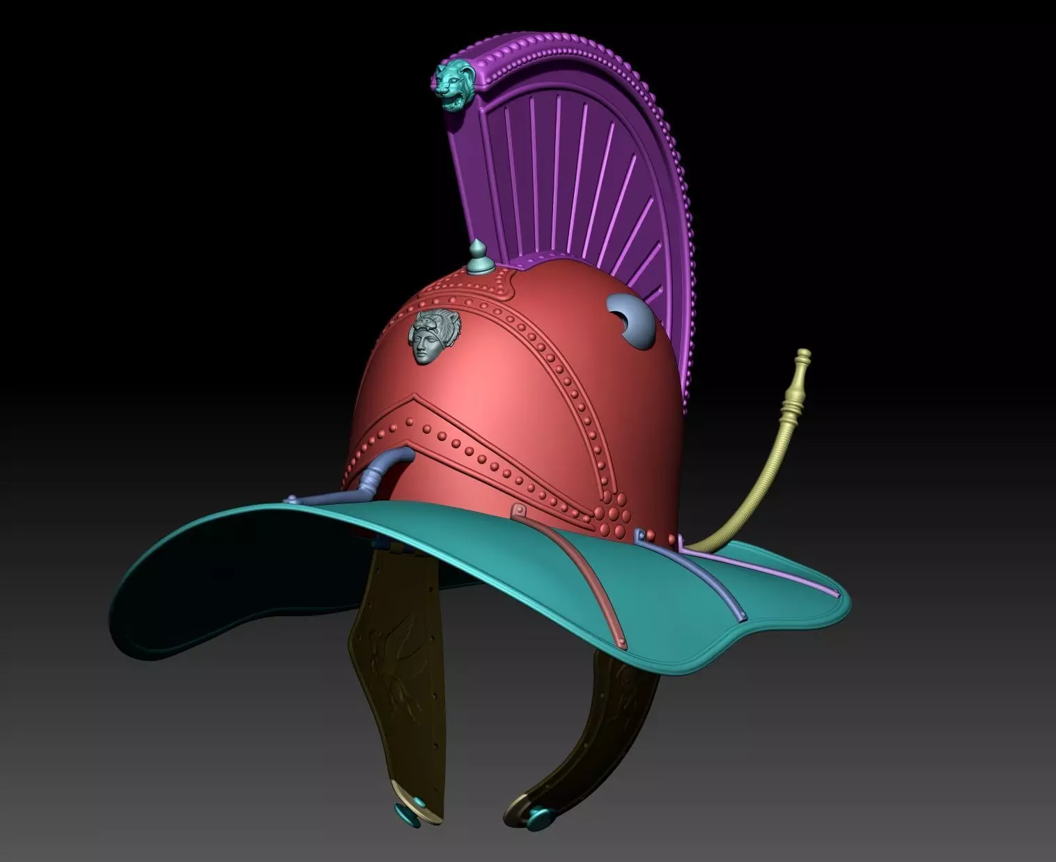 Hoplomachus gladiator helmet 3D print model_12