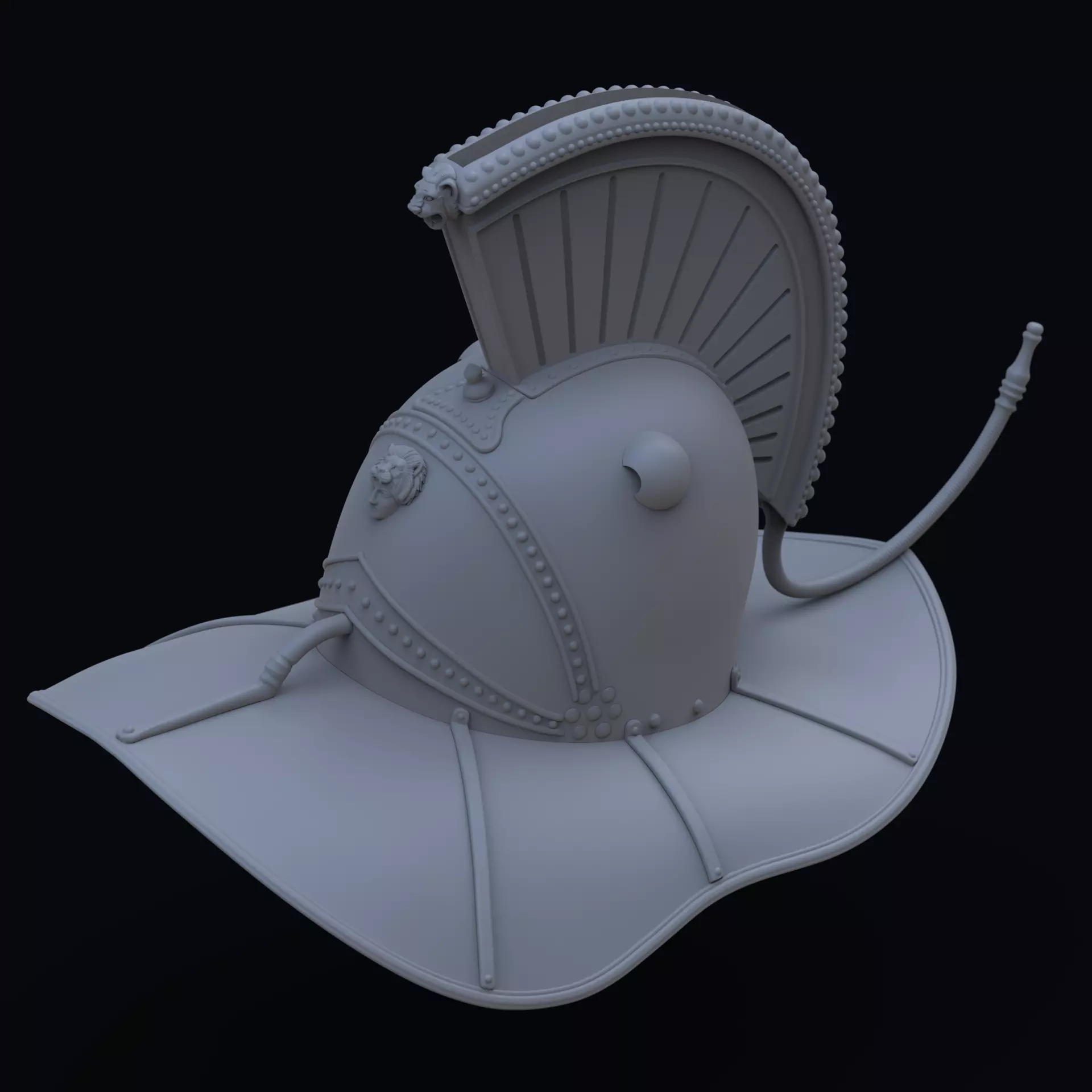 Hoplomachus gladiator helmet 3D print model_6