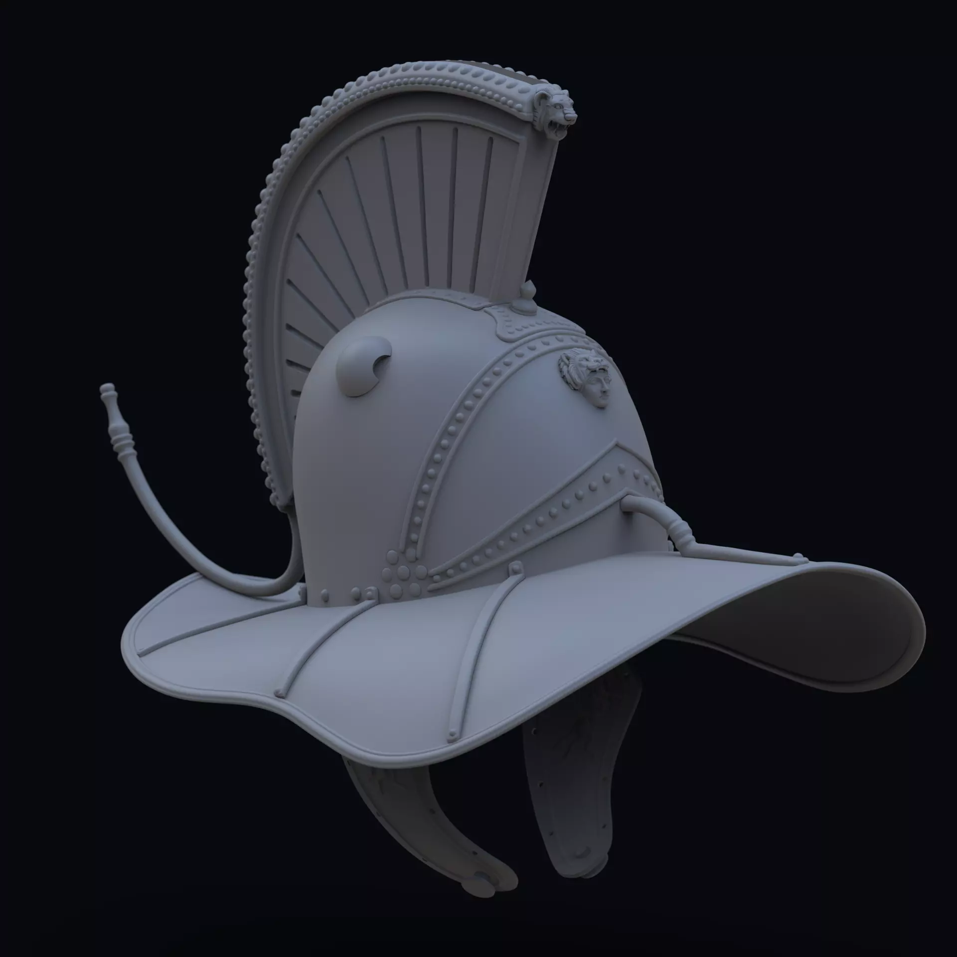 Hoplomachus gladiator helmet 3D print model_7