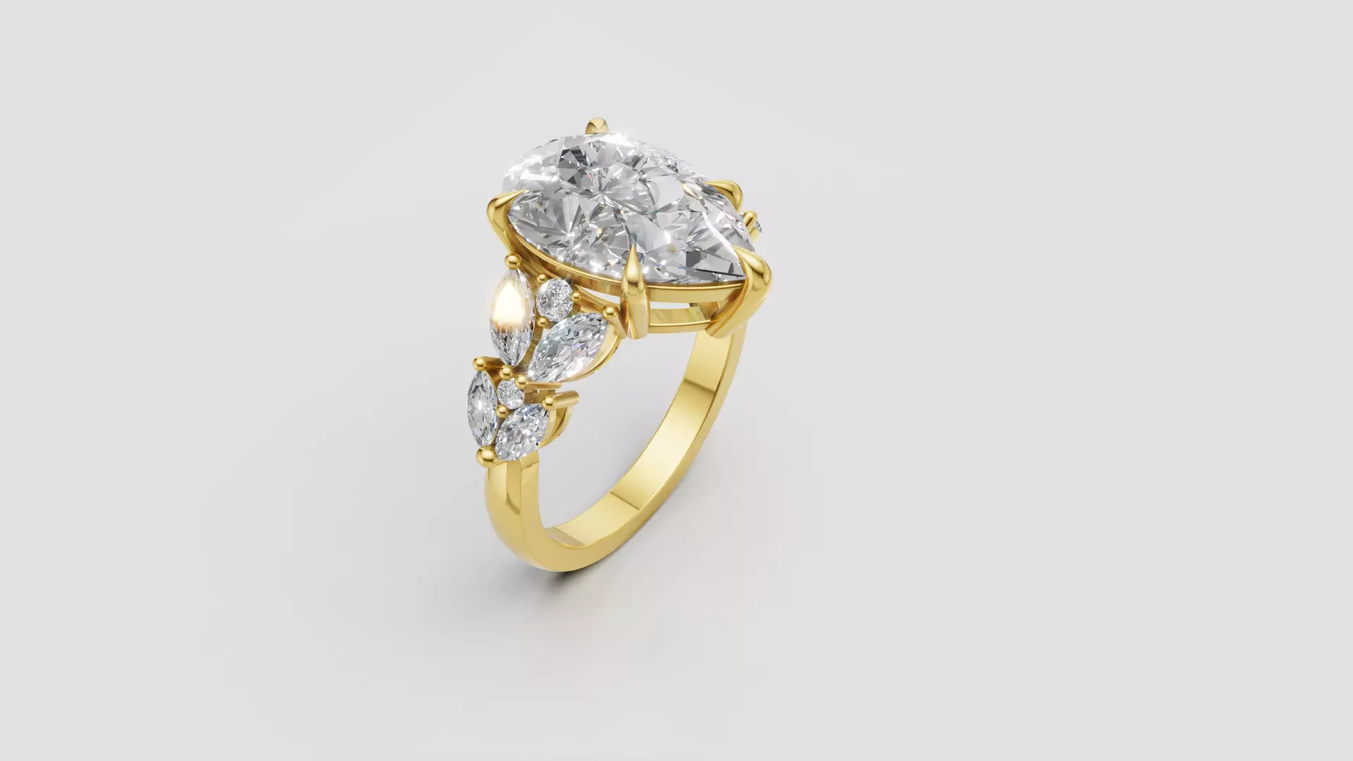 Engagement Ring 3D print model_2
