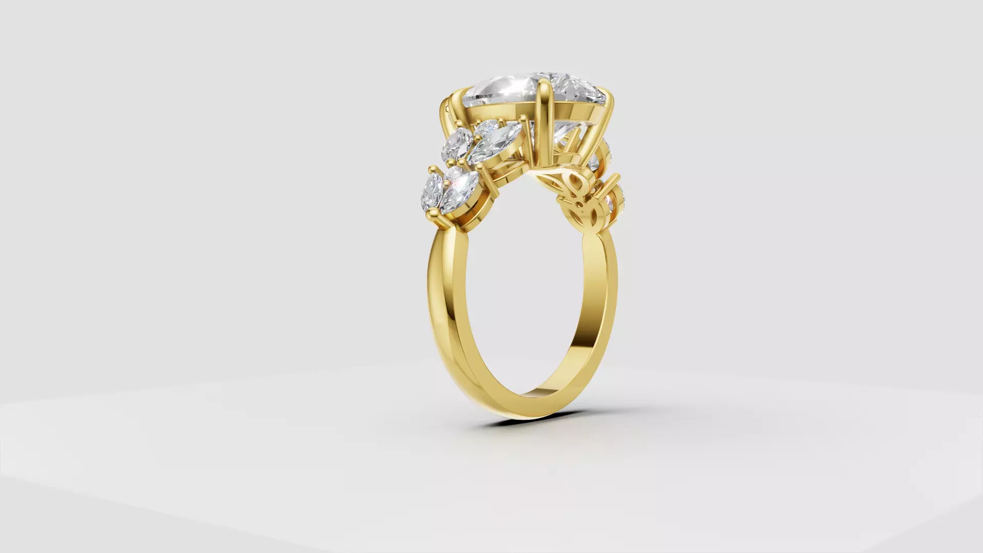 Engagement Ring 3D print model_11