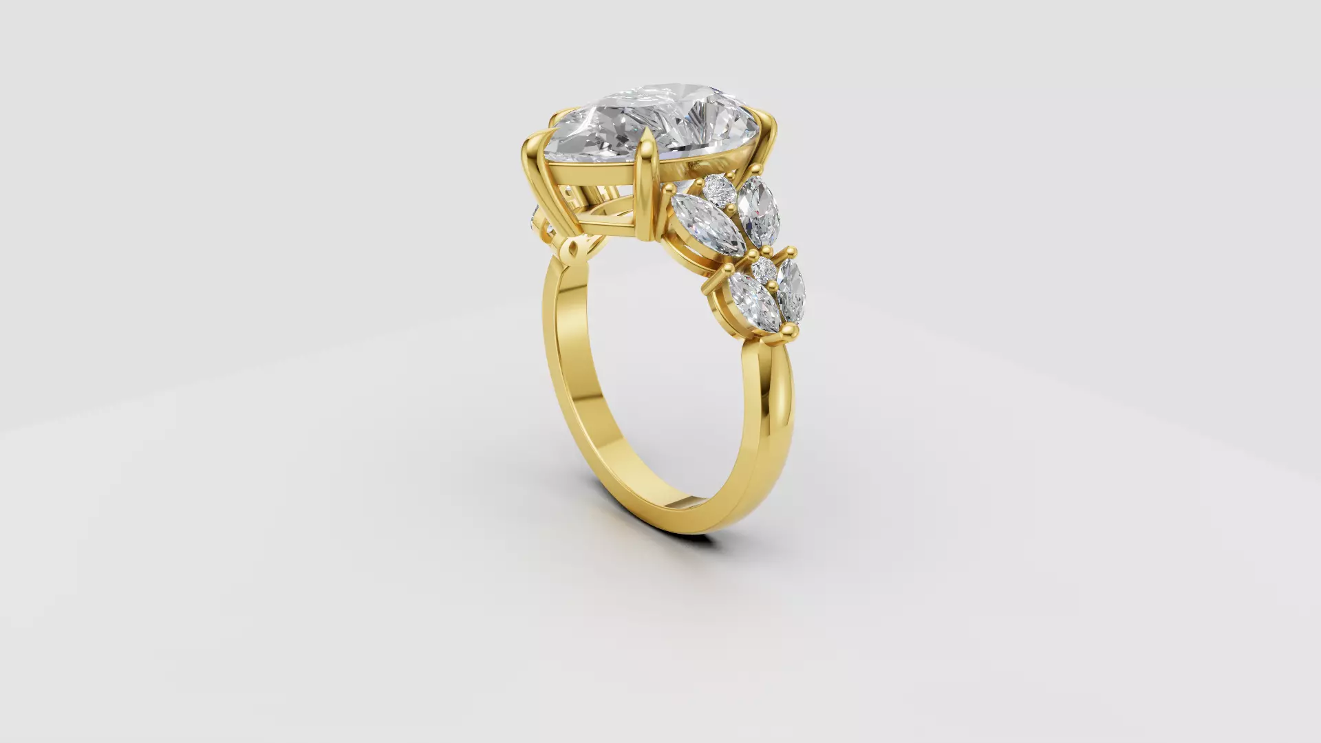 Engagement Ring 3D print model_4