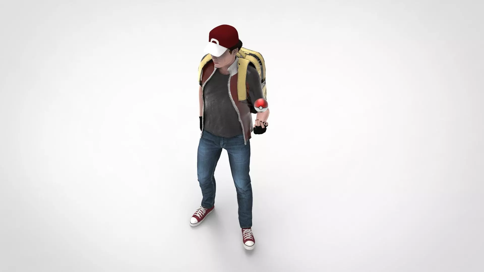 RED Pokemon Trainer  Low-poly 3D model_0