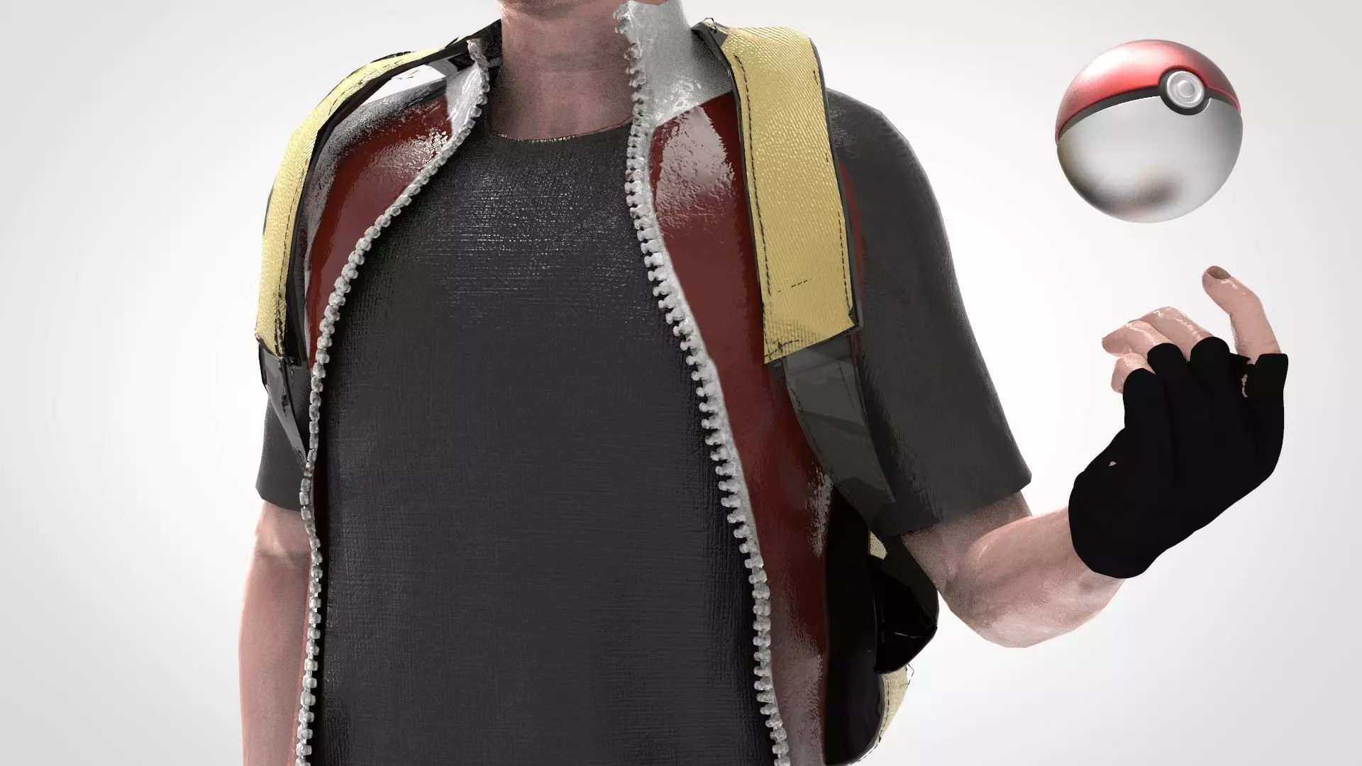 RED Pokemon Trainer  Low-poly 3D model_6