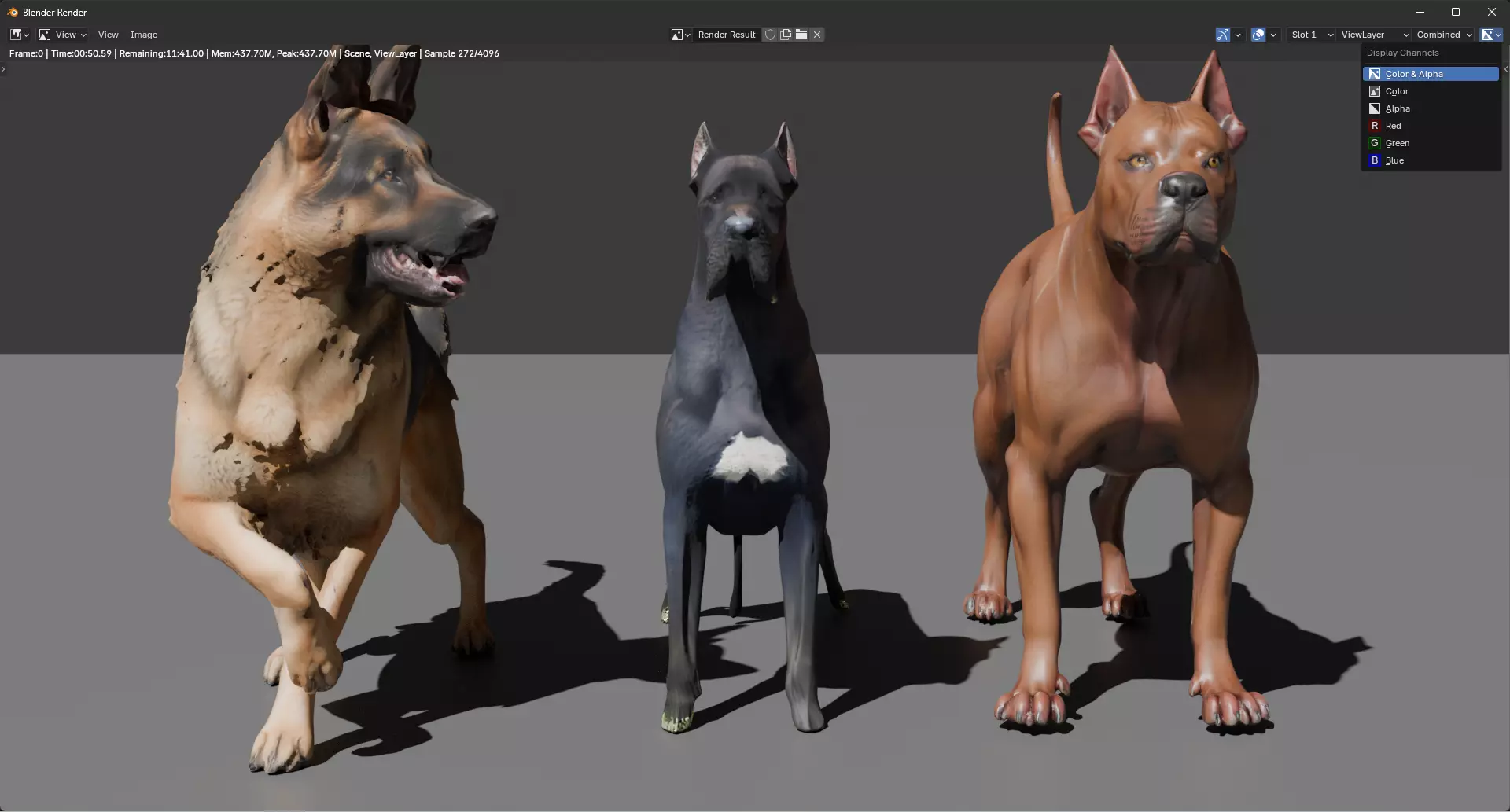 Realistic Dog 3D Model Pack  German Shepherd Pitbull Great Dane Low-poly 3D model_3