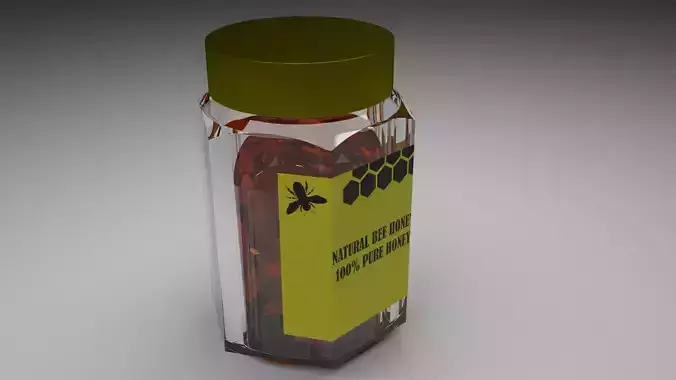 Jar of Honey With Mixed Nuts 3D model
