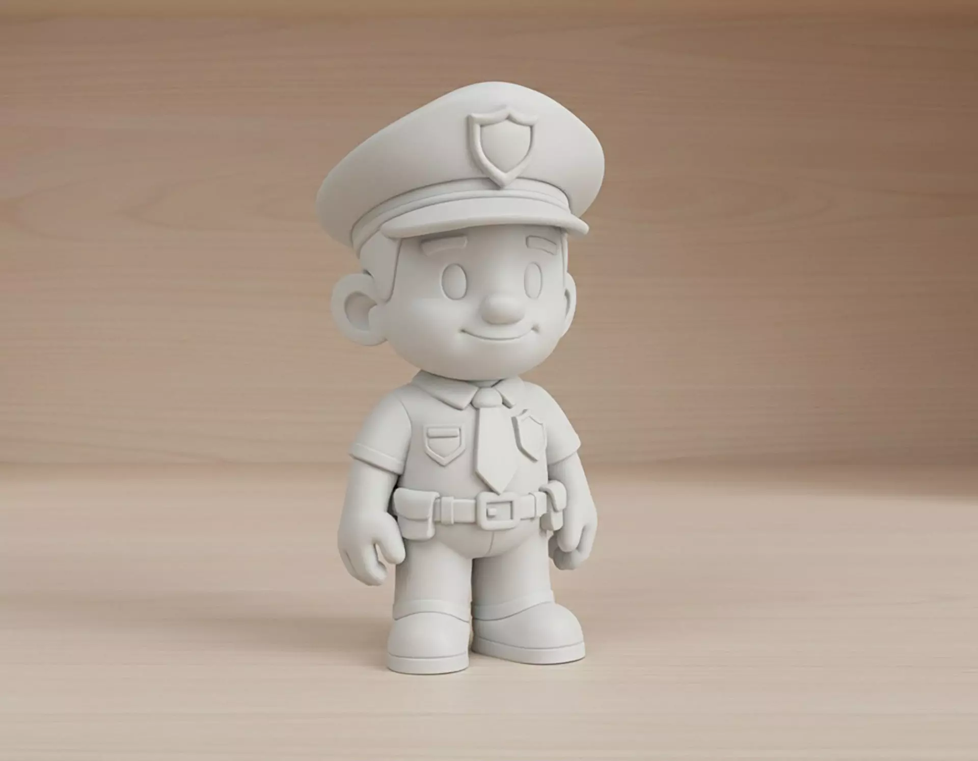 Cartoon Policeman 3D Printable 3D print model_0
