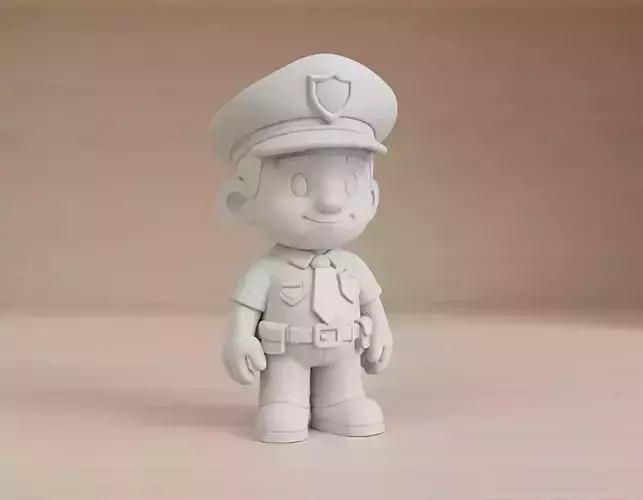 Cartoon Policeman 3D Printable 3D print model Cartoon Policeman 3D Printable 3D print model