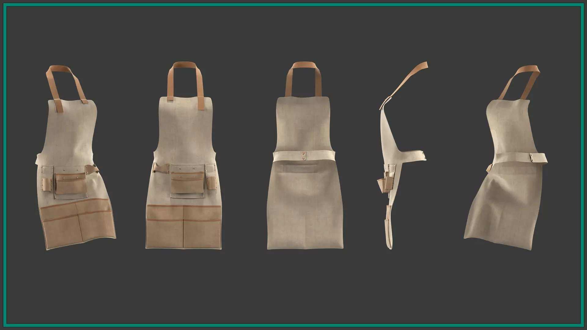 8 female apron 3D model_5