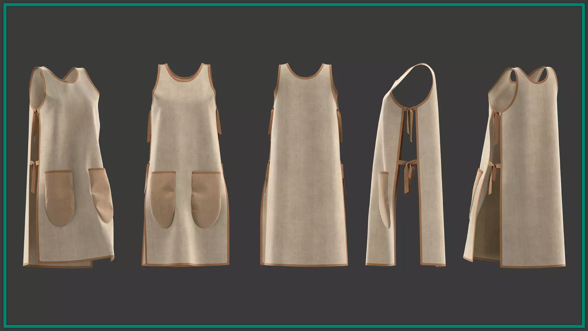 8 female apron 3D model_1