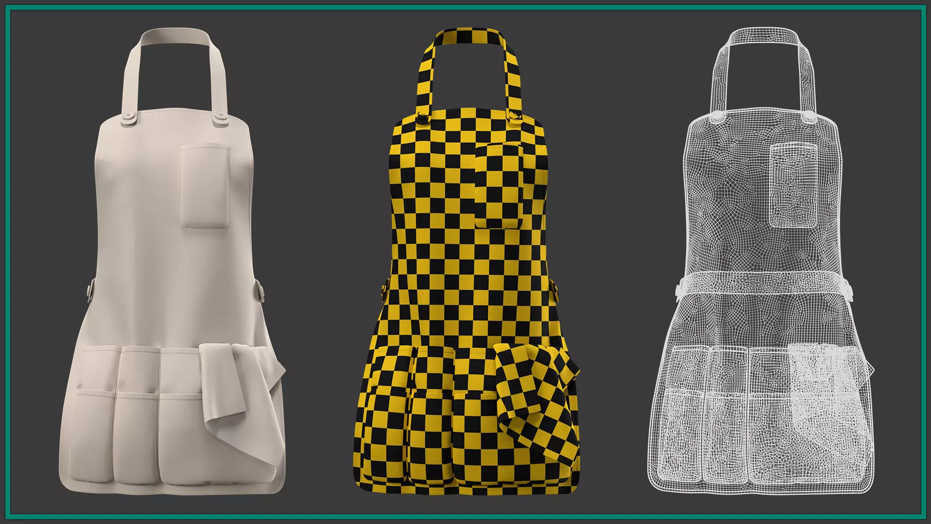 8 female apron 3D model_11