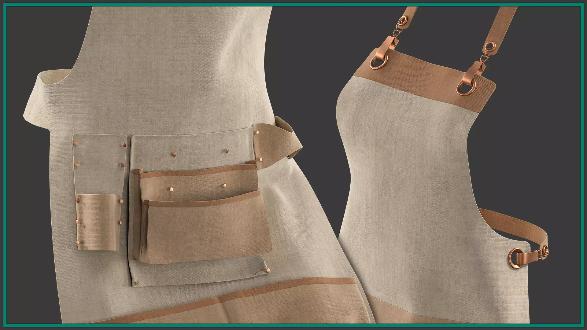 8 female apron 3D model_9