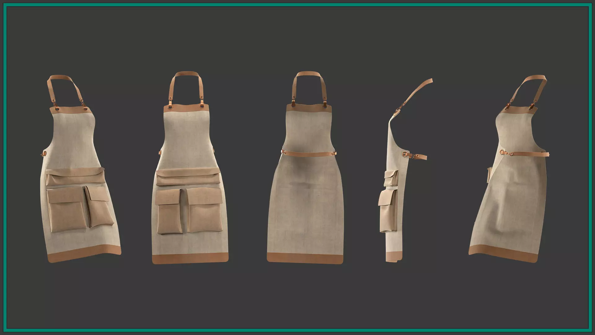 8 female apron 3D model_8