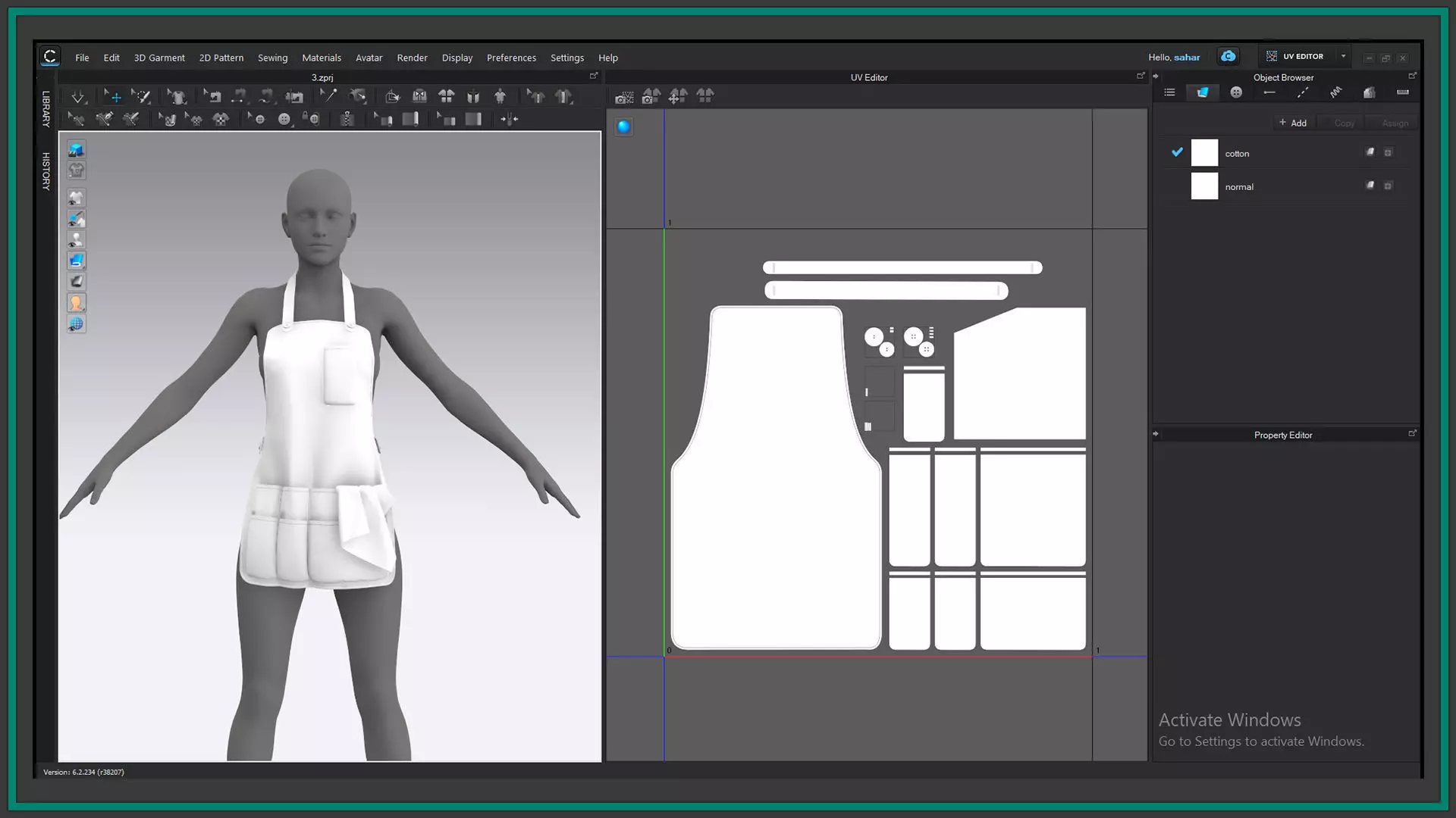 8 female apron 3D model_12
