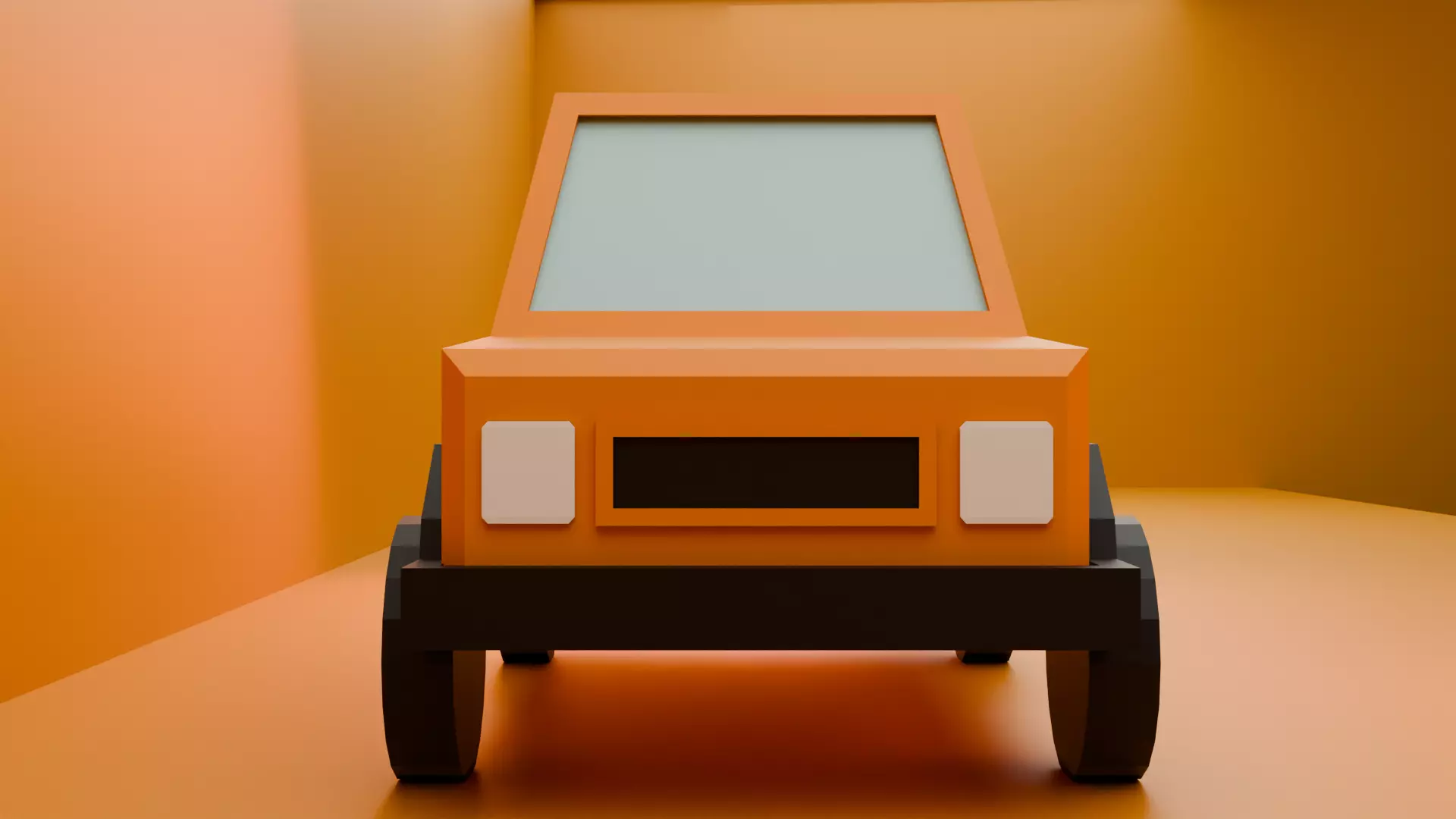 Cartoon pick-up car Low-poly 3D model_3