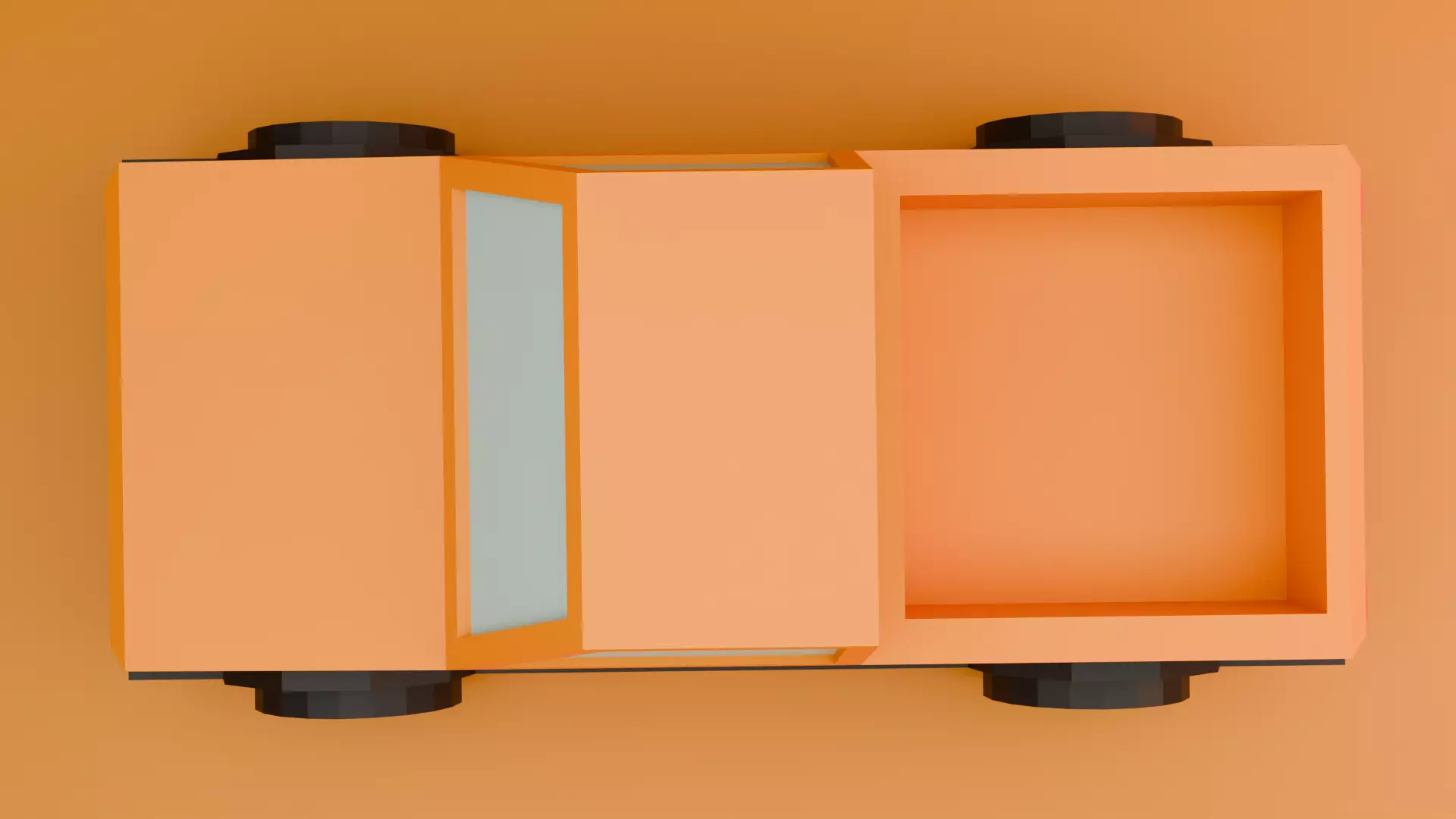 Cartoon pick-up car Low-poly 3D model_5