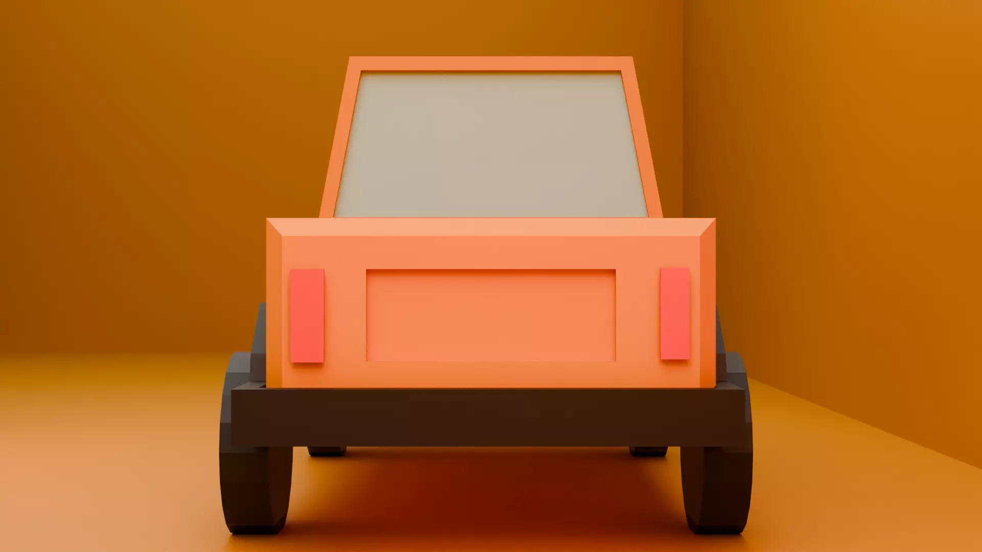 Cartoon pick-up car Low-poly 3D model_4