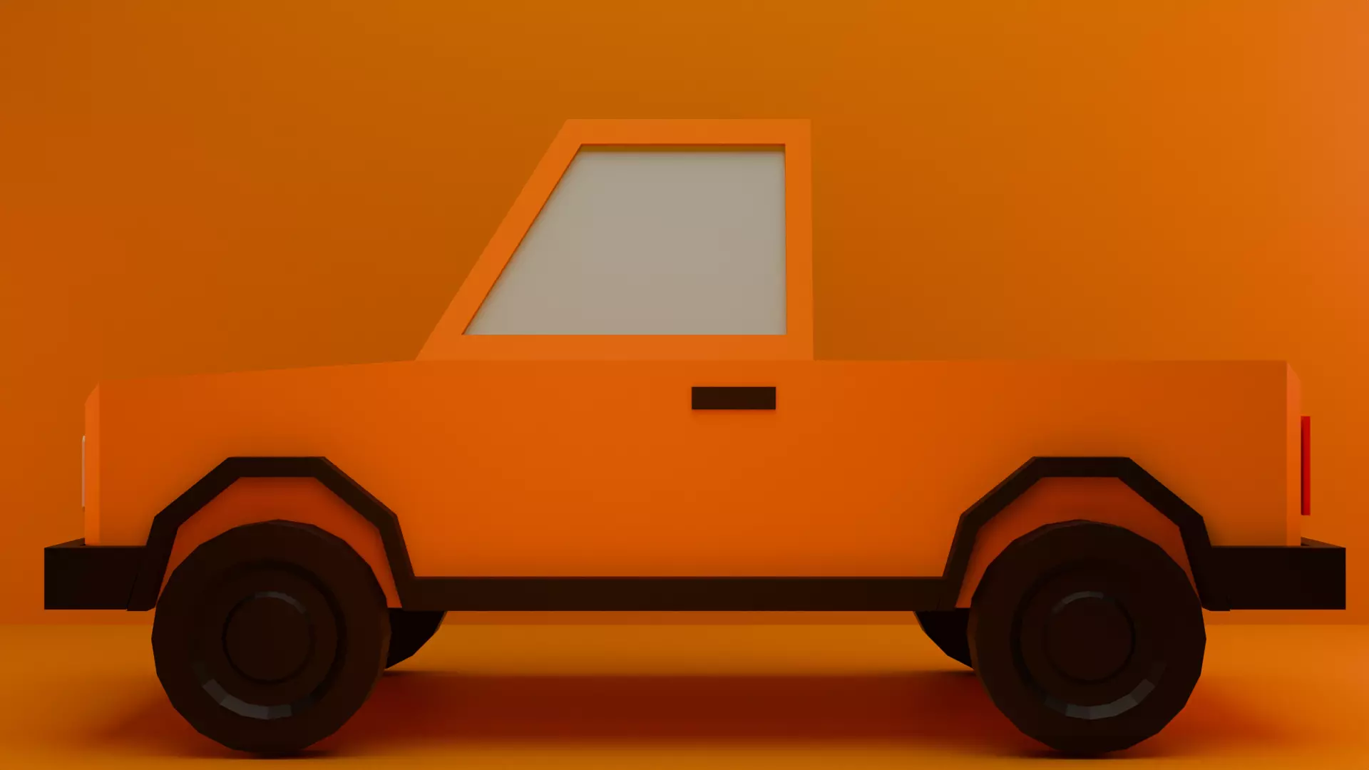 Cartoon pick-up car Low-poly 3D model_1