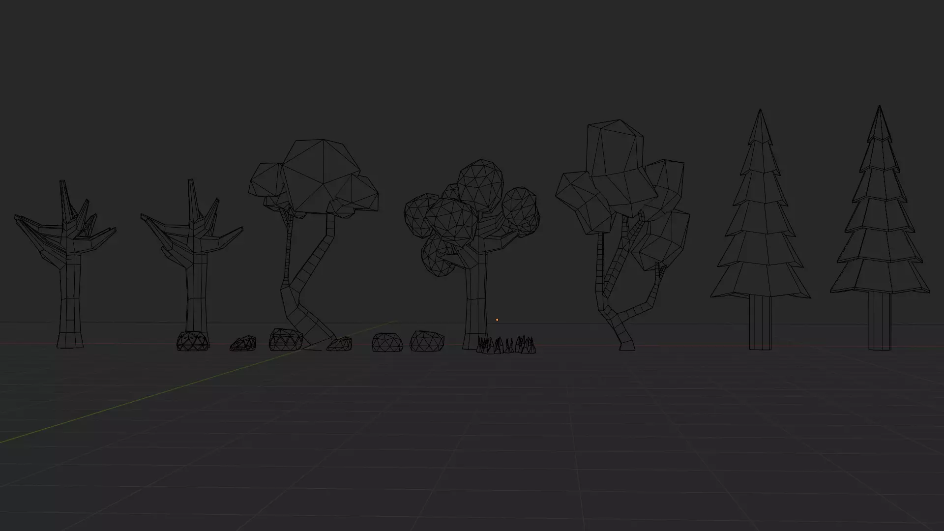 Low Poly Nature Tree Pack Cartoon Forest Environment Game Ready Free low-poly 3D model_8