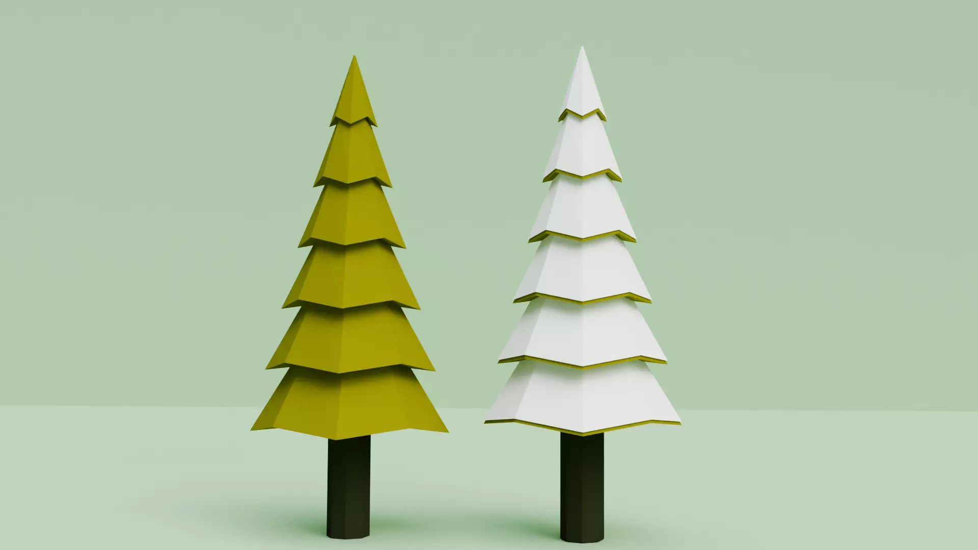 Low Poly Nature Tree Pack Cartoon Forest Environment Game Ready Free low-poly 3D model_3