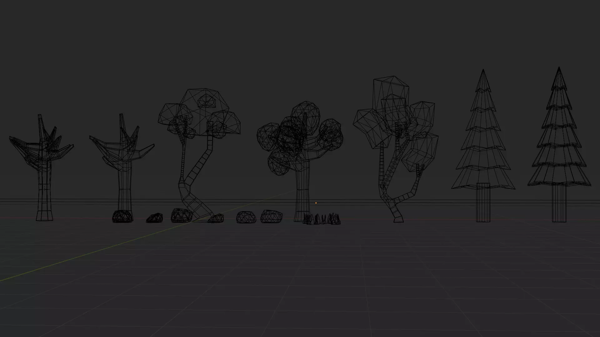Low Poly Nature Tree Pack Cartoon Forest Environment Game Ready Free low-poly 3D model_9