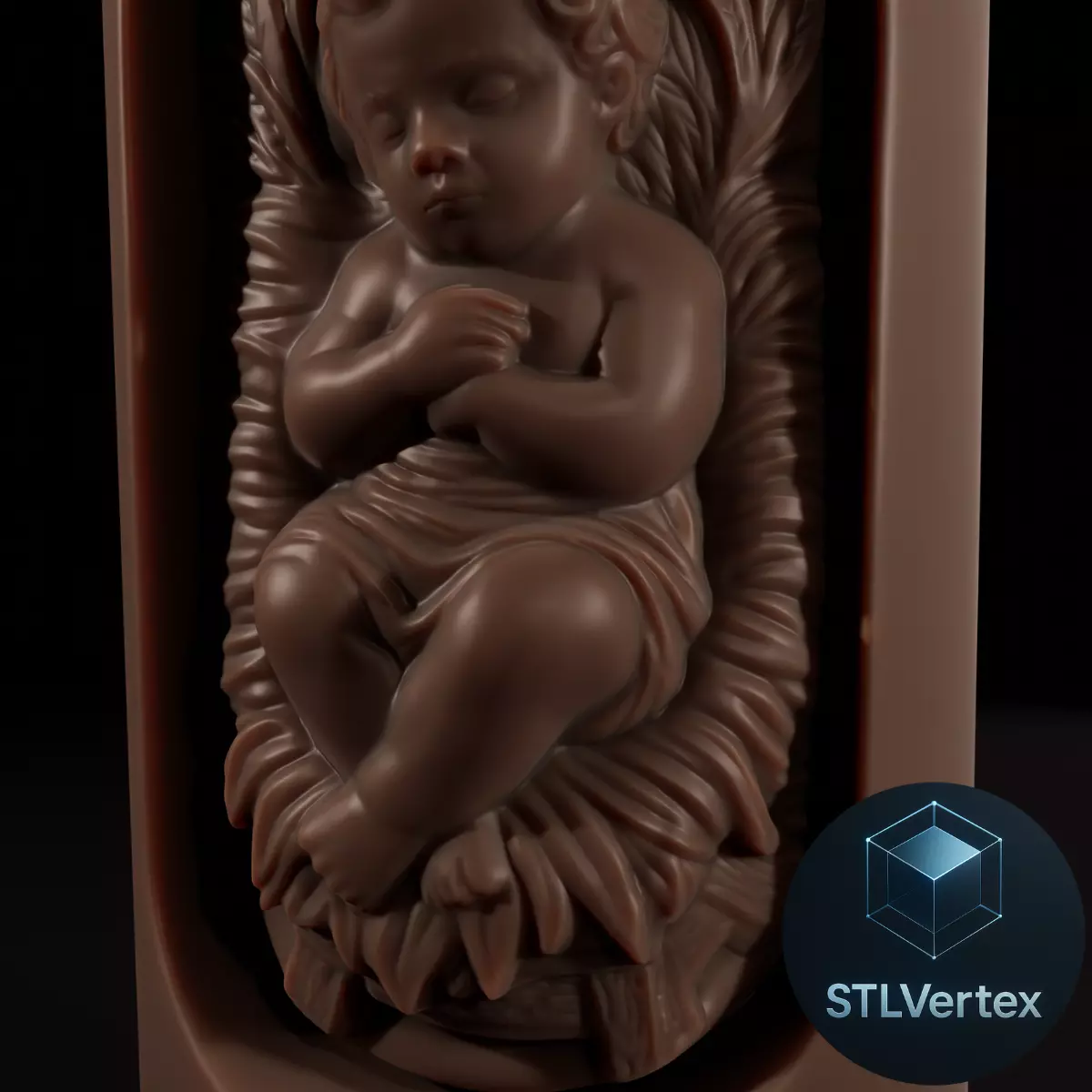 Baby Jesus in Candle  3D print model_1