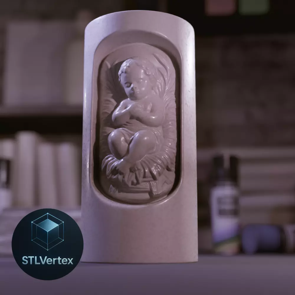 Baby Jesus in Candle  3D print model_0